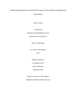 Understanding Antarctic Ice-Stream Flow Using Ice-Flow Models and Geophysical