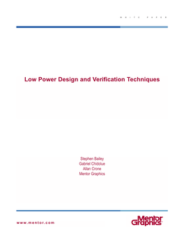 Low Power Design and Verification Techniques