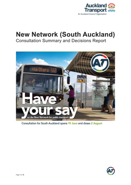 Consultation Summary and Response New Network (South)