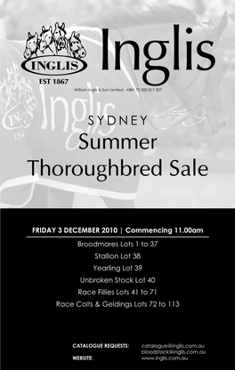 Summer Thoroughbred Sale