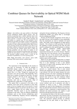 Combiner Queues for Survivability in Optical WDM Mesh Network