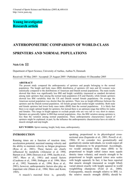 Young Investigator Research Article ANTHROPOMETRIC