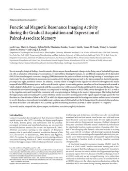 Functional Magnetic Resonance Imaging Activity During the Gradual Acquisition and Expression of Paired-Associate Memory