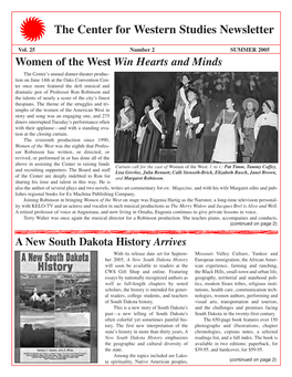 The Center for Western Studies Newsletter