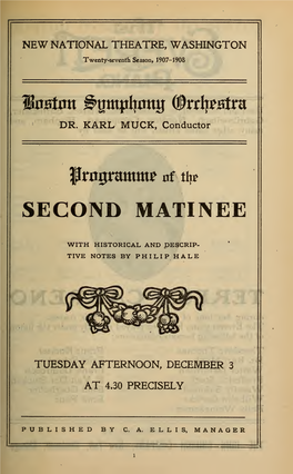 Boston Symphony Orchestra Concert Programs, Season 27,1907-1908, Trip