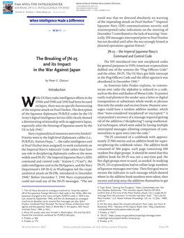 The Breaking of JN-25 and Its Impact in the War Against Japan