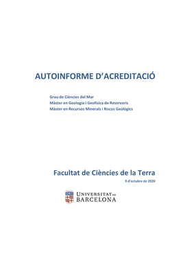 Autoinforme D'acreditació