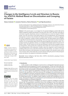 Changes in the Intelligence Levels and Structure in Russia: an ANOVA Method Based on Discretization and Grouping of Factors