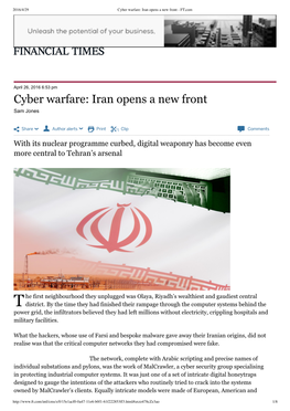 Cyber Warfare: Iran Opens a New Front - FT.Com