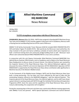 Allied Maritime Command HQ MARCOM News Release