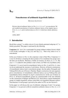 Noncoherence of Arithmetic Hyperbolic Lattices