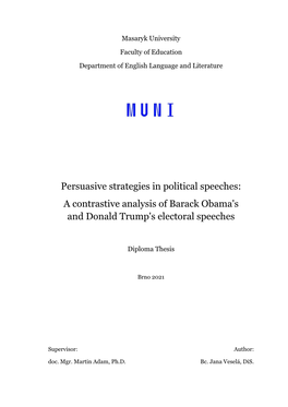 Persuasive Strategies in Political Speeches: a Contrastive Analysis of Barack Obama's and Donald Trump's Electoral Speeches