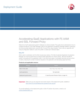 Accelerating Saas Applications with F5 AAM and SSL Forward Proxy