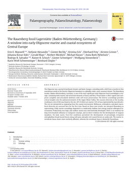 The Rauenberg Fossil Lagerstätte (Baden-Württemberg, Germany): a Window Into Early Oligocene Marine and Coastal Ecosystems of Central Europe