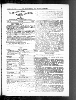 The Engineering and Mining Journal 1885-08-15