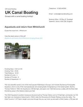 Aqueducts and Return from Whitchurch | UK Canal Boating