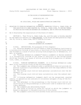 House Bill No.139 (2019)