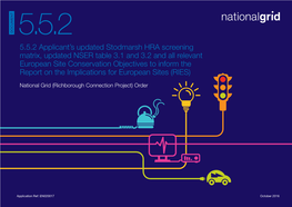 5.5.2 Applicant's Updated Stodmarsh HRA Screening Matrix, Updated NSER Table 3.1 and 3.2 and All Relevant European Site Conser