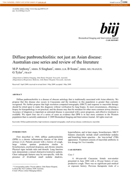 Diffuse Panbronchiolitis