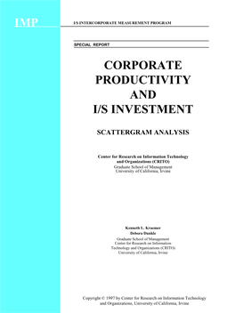 Corporate Productivity and I/S Investment