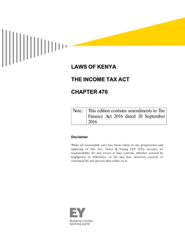 Laws of Kenya the Income Tax Act Chapter