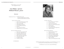 Lisa Delan, Soprano Mikhail Pletnev, Piano