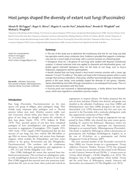 Host Jumps Shaped the Diversity of Extant Rust Fungi (Pucciniales)