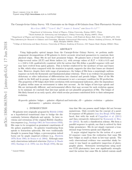 Arxiv:1806.06350V1 [Astro-Ph.GA] 17 Jun 2018 the Galaxy Population