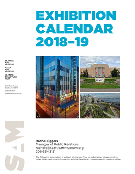 Exhibition Calendar 2018–19