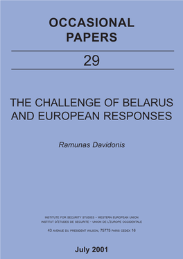 The Challenge of Belarus, and European Responses