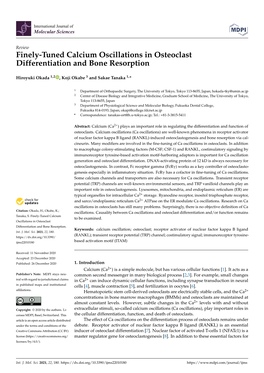 Finely-Tuned Calcium Oscillations in Osteoclast Differentiation and Bone Resorption