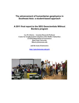 Final Report to the SEG GWB Program