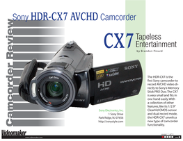 Sony HDR-CX7 Avchdcamcorder