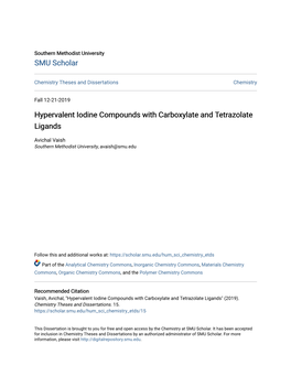 Hypervalent Iodine Compounds with Carboxylate and Tetrazolate Ligands