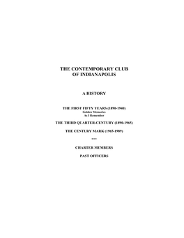 The Contemporary Club of Indianapolis