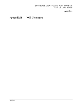 Appendix B NOP Comments