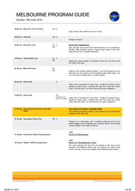 Melbourne Program Guide