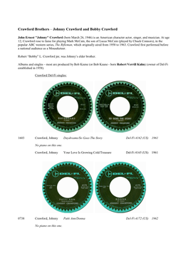 Johnny Crawford and Bobby Crawford