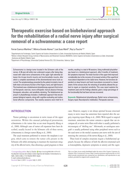 Therapeutic Exercise Based on Biobehavioral Approach for the Rehabilitation of a Radial Nerve Injury After Surgical Removal of a Schwannoma: a Case Report