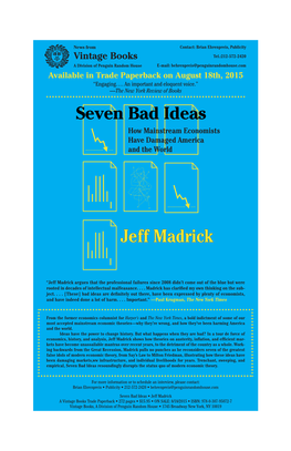 Seven Bad Ideas Press Release.Indd