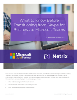 What to Know Before Transitioning from Skype for Business to Microsoft Teams