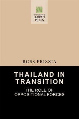 Thailand in Transition: the Role of Oppositional Forces