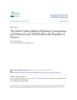 The Water Culture Beliefs of Embera Communities and Maternal and Child Health