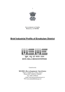 Brief Industrial Profile of Ernakulam District