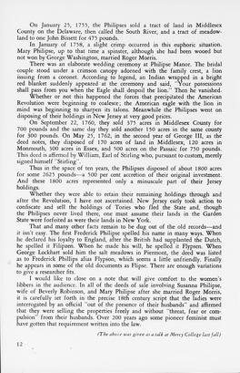 On January 25, 1755, the Philipses Sold a Tract of Land in Middlesex