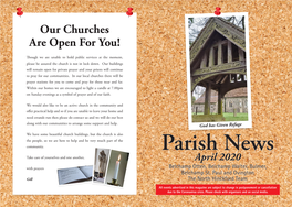 Parish News Take Care of Yourselves and One Another, April 2020 with Prayers Belchamp Otten, Belchamp Walter, Bulmer, Belchamp St