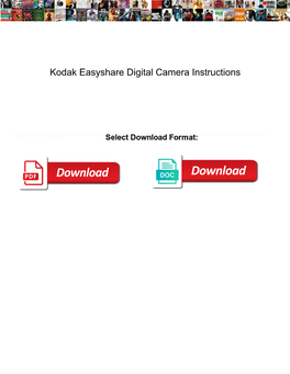 Kodak Easyshare Digital Camera Instructions