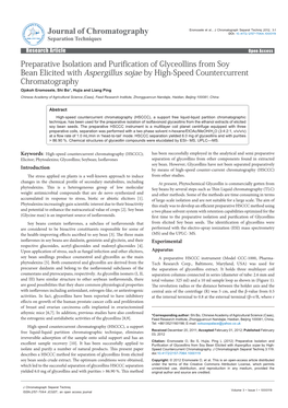 Preparative Isolation and Purification of Glyceollins from Soy Bean Elicited with Aspergillus Sojae by High-Speed