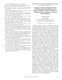 (Hemibungarus Calligaster) Mimicry by Relations of Reptiles