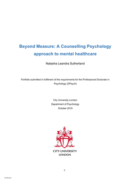 A Counselling Psychology Approach to Mental Healthcare